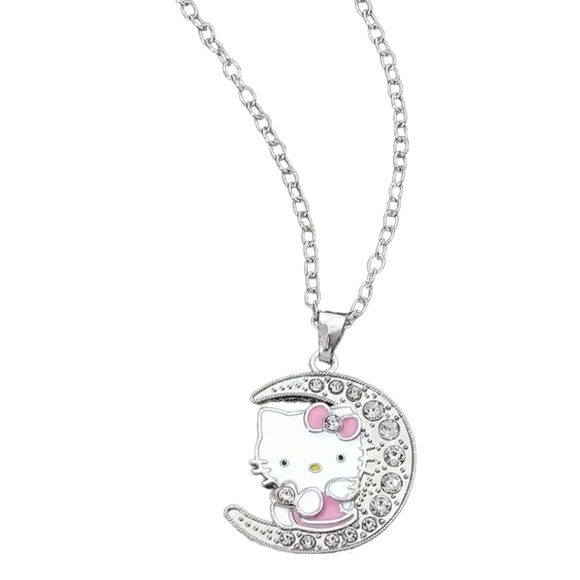 🆕 Hello Kitty Anime Characters Kawaii “to the moon and back” Pendant Necklace🌛 - Picture 3 of 11